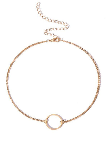 Circle Detail Choker Set 2pcs for Women