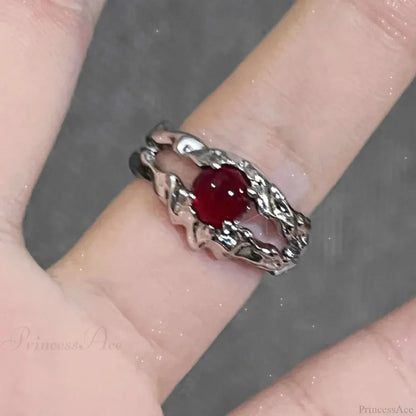 Dark Crimson Crystal Arachnid Celestial Band