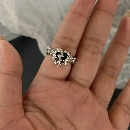 Dark Crystal Ebony Spider Ring
