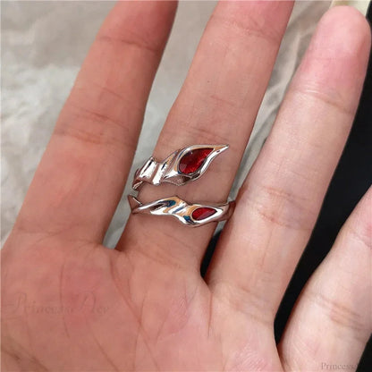 Dark Rebel Crimson Gem Cross Ring