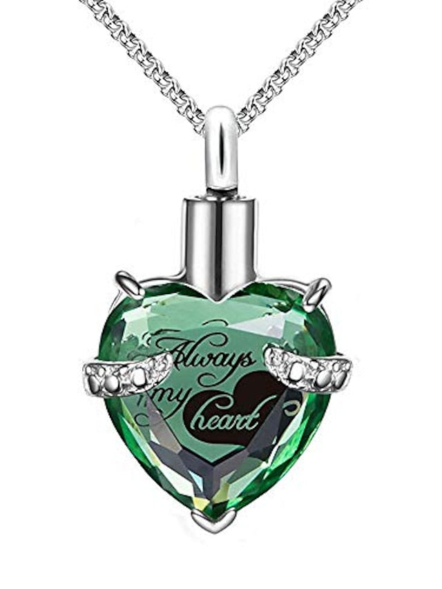 ulatree urn necklaces for ashes cremation jewelry for ashes urns for human ashes heart necklaces for women memorial pendant always in my heart for Women
