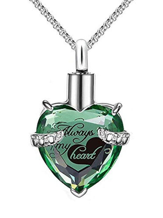 ulatree urn necklaces for ashes cremation jewelry for ashes urns for human ashes heart necklaces for women memorial pendant always in my heart for Women