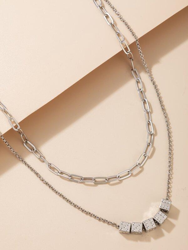 Dice Decor Layered Necklace for Women