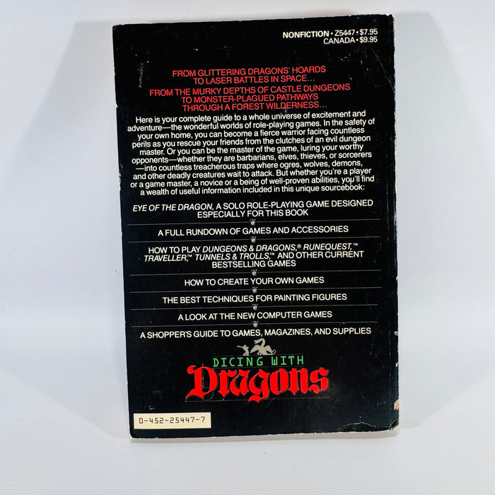 Dicing with Dragons Role-Playing Games Guide Book (1983) — Ian Livingstone | First Plume Printing, Fantasy Gaming Nonfiction