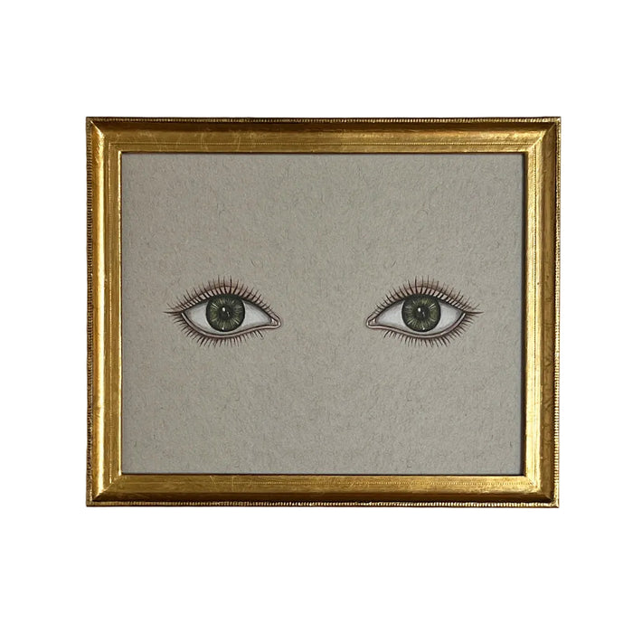 Don Carney Pair of Green Eyes Art Print in Gold Frame