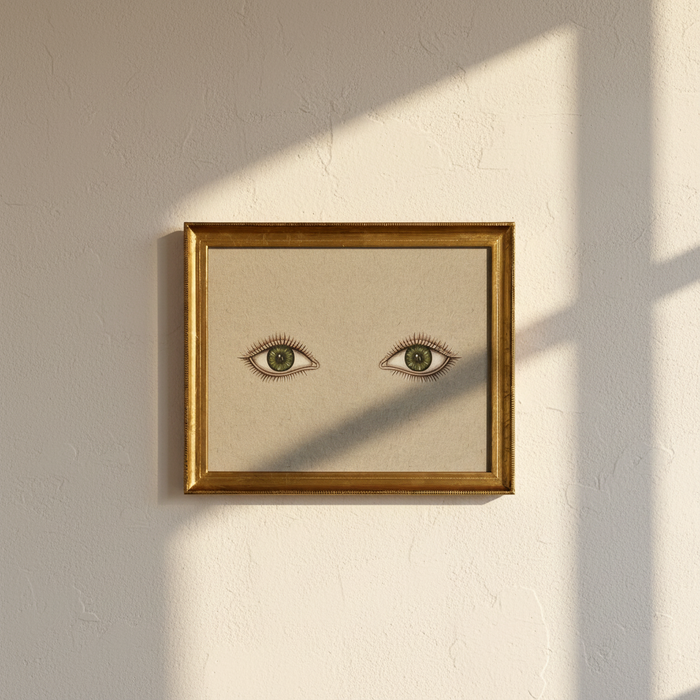 Don Carney Pair of Green Eyes Art Print in Gold Frame
