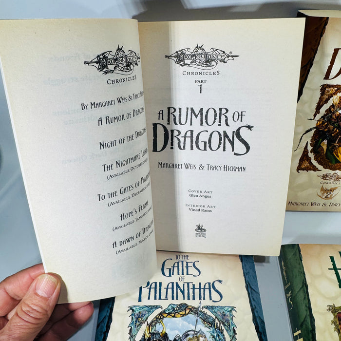 Dragonlance Chronicles Fantasy 6-Book Set — A Rumor of Dragons to A Dawn of Dragons (2003–2004) — Margaret Weis & Tracy Hickman | Young Adult Adaptation Series