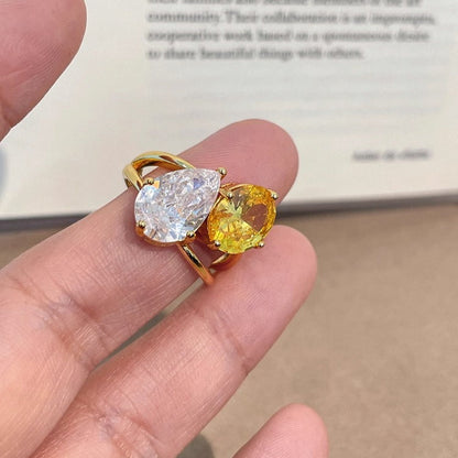 Colorfast Two Tone Diamond Index Ring
