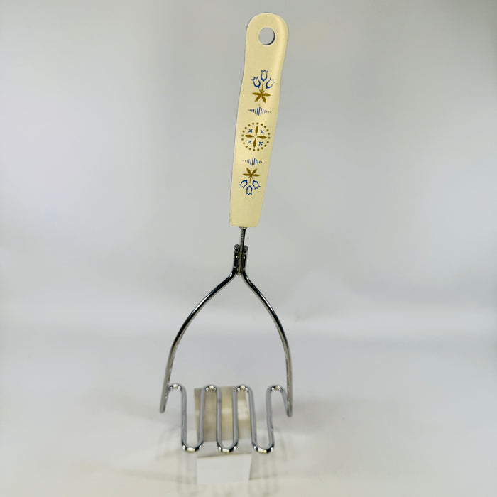 EKCO Carousel Blue Dutch Tulip Potato Masher 1960s
