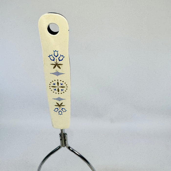 EKCO Carousel Blue Dutch Tulip Potato Masher 1960s