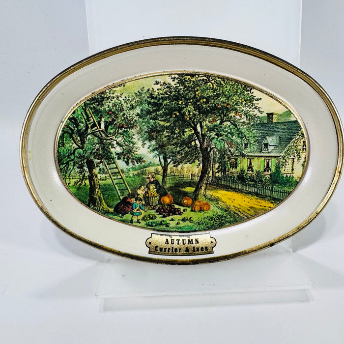 Fabcraft Currier & Ives American Homestead Winter Autumn Trays