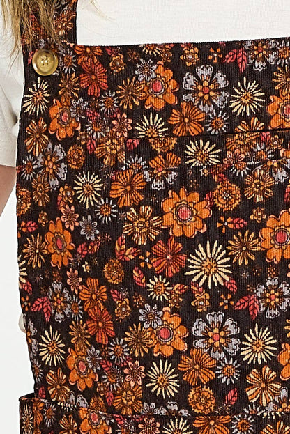 Fall Floral Corduroy Overalls