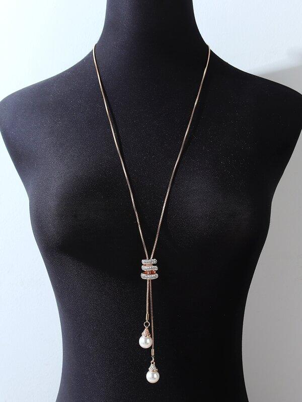 Faux Pearl Pendant Necklace for Women