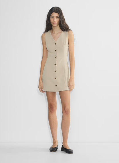 Japanese crepe button-up mini dress