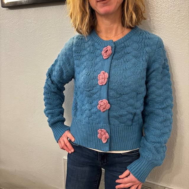Flower Button Cardigan