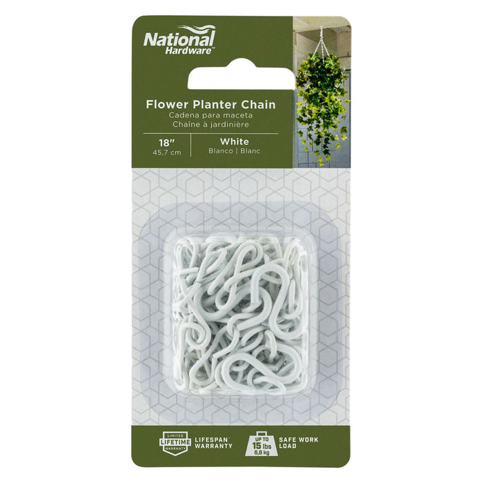 Flower Plant Chain - Black or White Finish - 18"