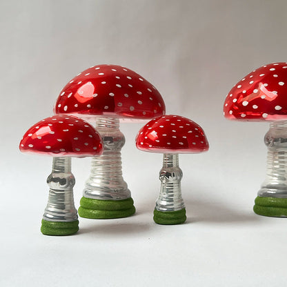 Glass Mushroom (amanita muscaria) Decorative Object Small