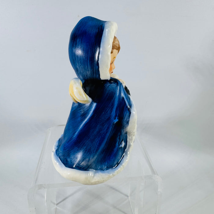 Goebel Angel Figurine, Angel With Lantern, Blue Hooded Christmas Angel, West Germany ROB 412