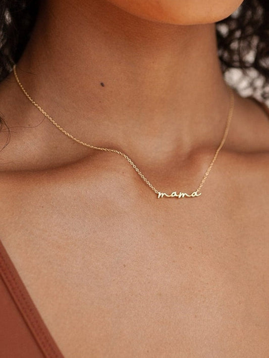 Golden Script Mama Pendant Necklace for Mother's Day