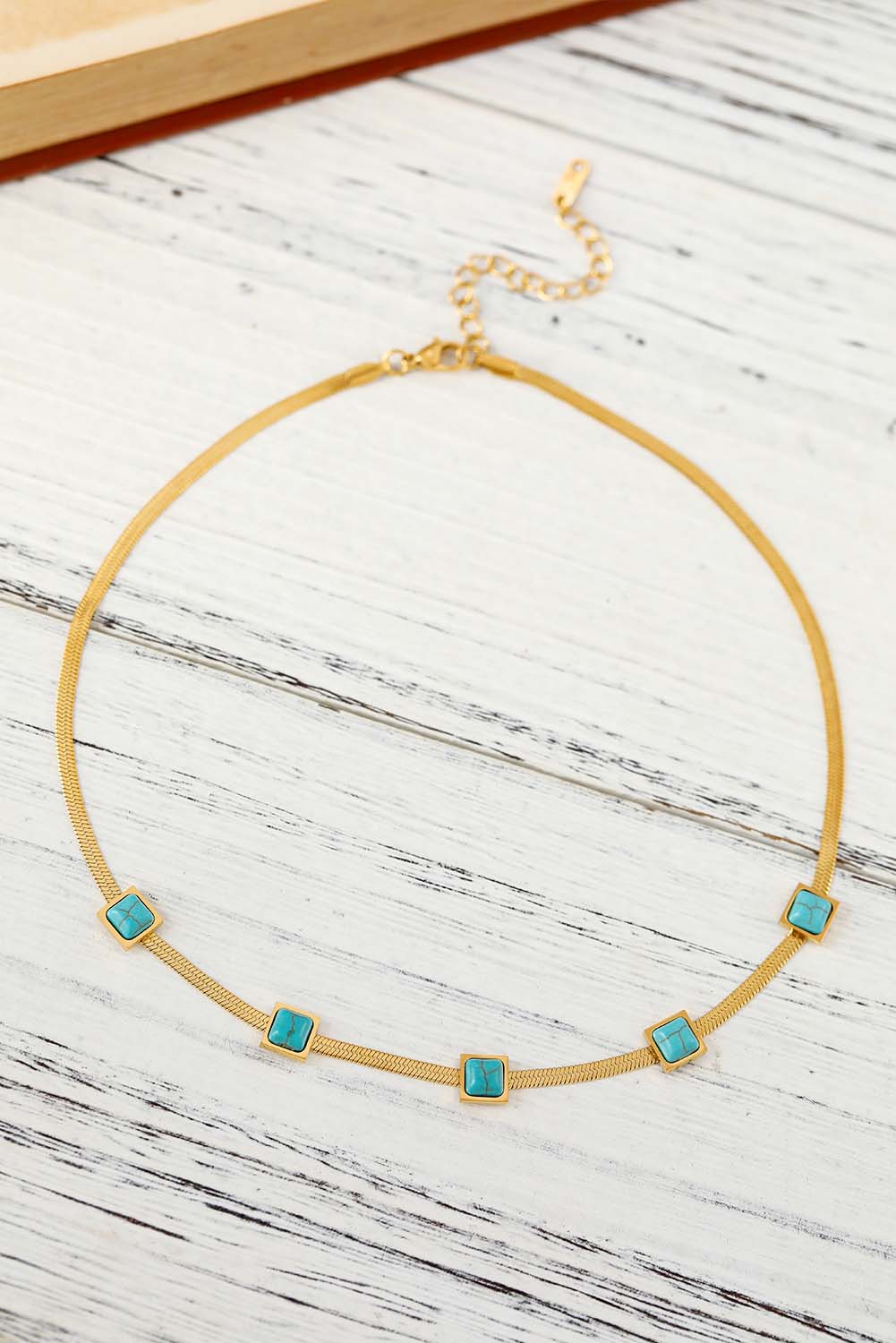 Golden Serpent Turquoise Bone Necklace