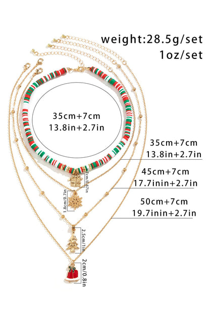 Golden Festive Pendant Necklace Set with Beaded Detail