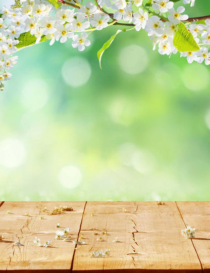 Green Bokeh In Sunlight With Floor Background For Spring Backdrop Shopbackdrop