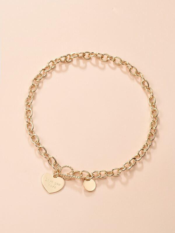 Heart Charm Chain Necklace for Women