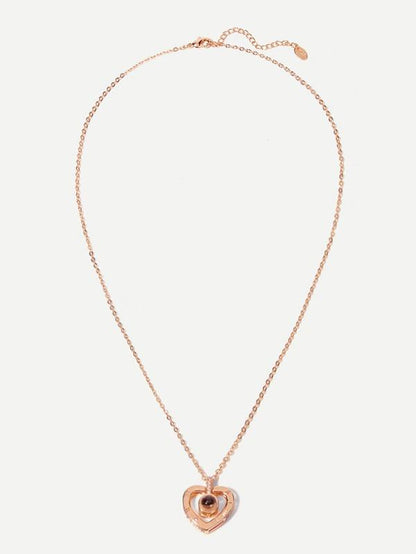 Heart Pendant Projection Necklace for Women