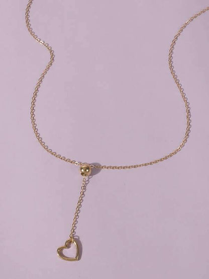 Heart Pendant Y-lariat Necklace for Women