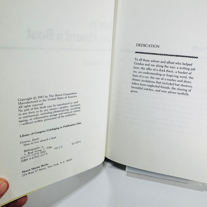 How to Live Aboard a Boat by Janet Groene 1983 Hearst Marine Hardcover with Dust Jacket