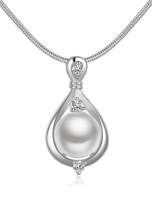 1PC Pendant Necklace Necklace For Pearl White Gift Daily Alloy Classic Drop for Women