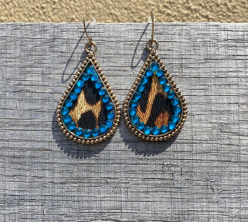 Animal Print Earring w/Crystal Accent ERZ19052-55