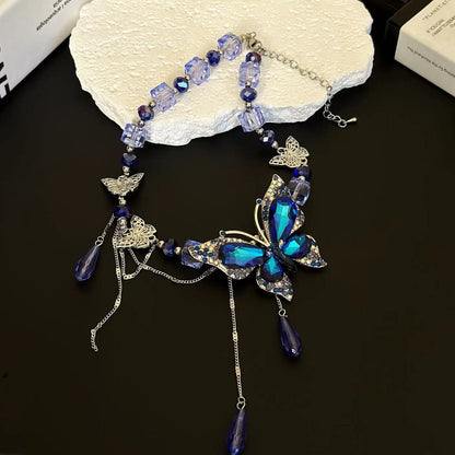 Butterfly beaded pendant choker necklace  | Festival Outfits Women