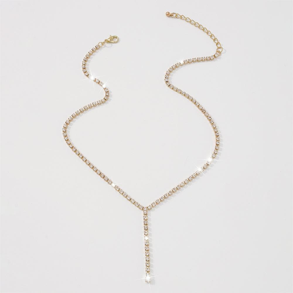 Rhinestone choker necklace