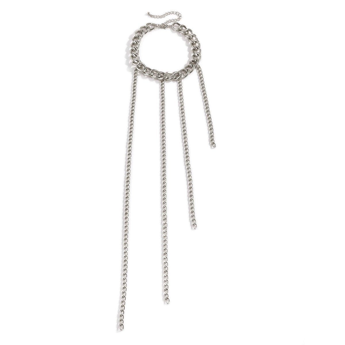 Cuban tassels metal chain choker necklace  | Festival Outfits Women