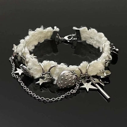 Strawberry star fluffy choker necklace  | Festival Outfits Women