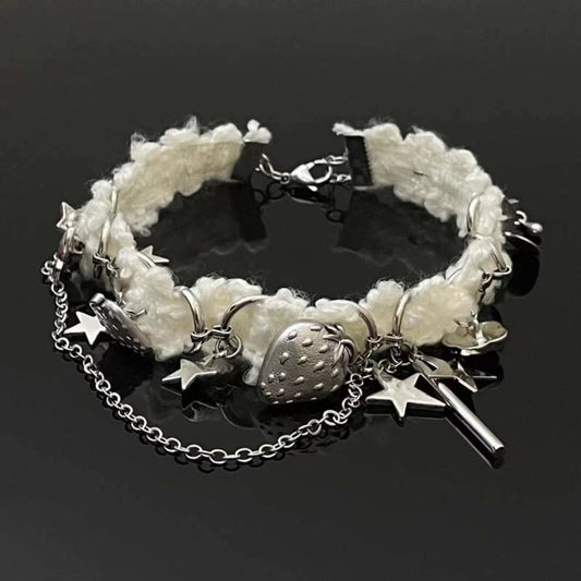 Strawberry star fluffy choker necklace  | Festival Outfits Women