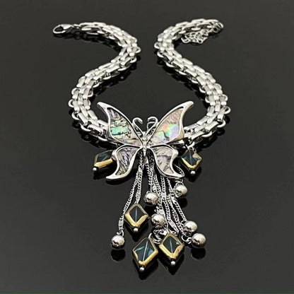 Butterfly diamond pattern pendant necklace  | Festival Outfits Women