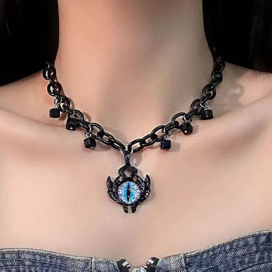 Eye pendant beaded o ring choker necklace  | Festival Outfits Women