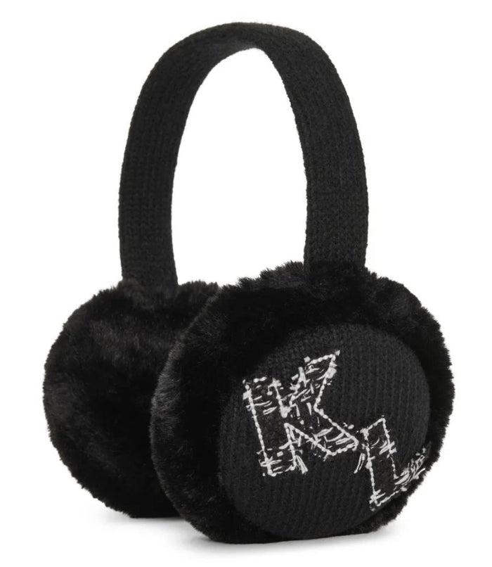 Karl Lagerfeld Paris Faux Fur "KL Patch" Earmuffs – One Size