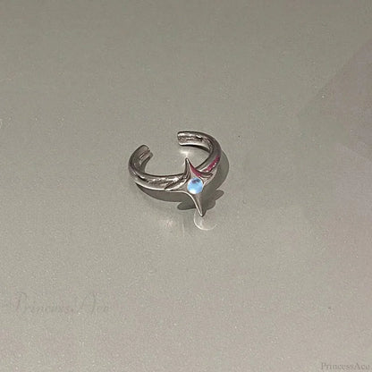 Kpop Y2K Crystal Heart Butterfly Gothic Ring