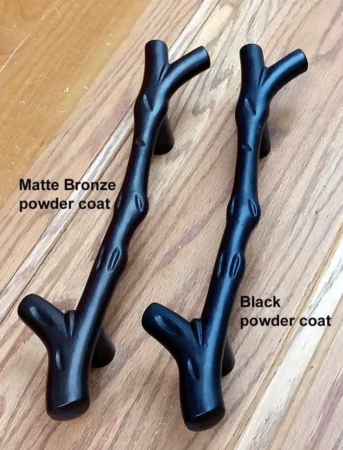 Large Tree Branch Barn Door Handle and Matching Flush Pull Set - Wild West Hardware