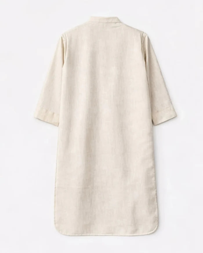 Off-White Linen Blend Kurta Co-ord Set for Women