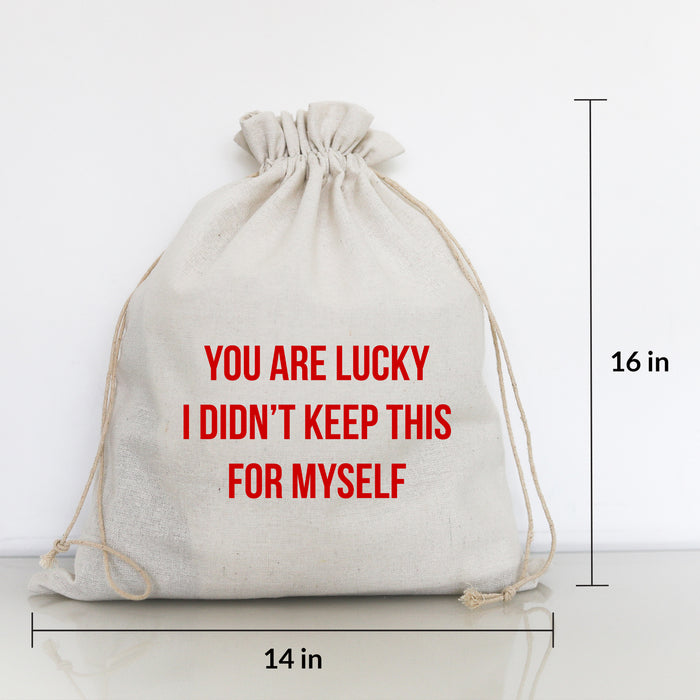 LUCKY I DIDN'T KEEP (red ink) - LARGE GIFT BAG