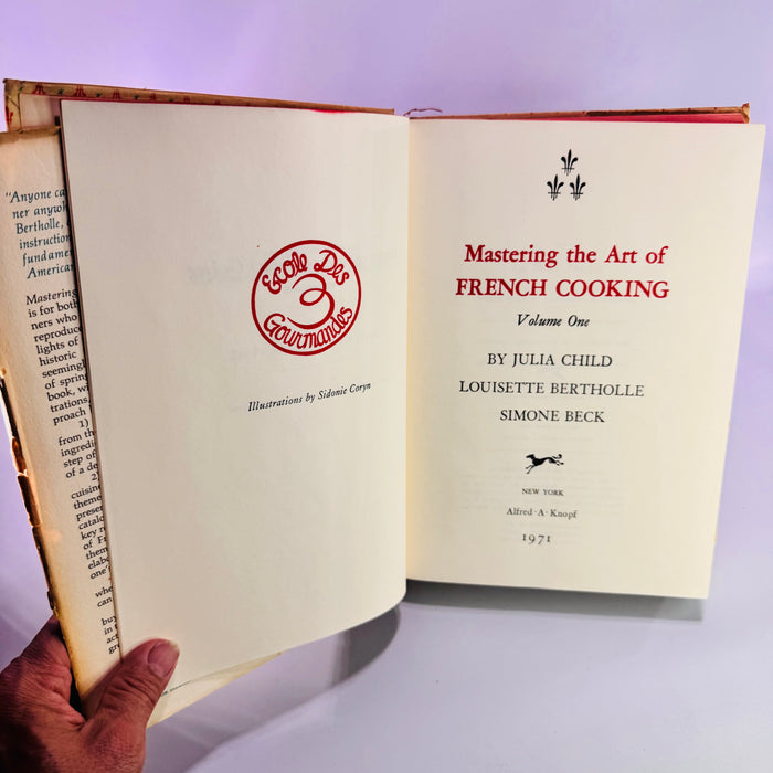 Mastering the Art of French Cooking Volume One Julia Child 1971 Hardcover Reading Copy with Dust Jacket
