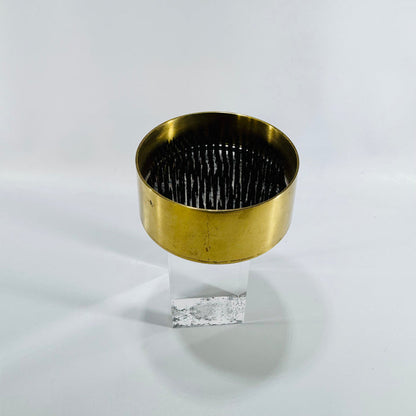 Mid Century Brass Ikebana Kenzan Flower Frog Bowl 1950s to 1970s