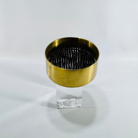 Mid Century Brass Ikebana Kenzan Flower Frog Bowl 1950s to 1970s