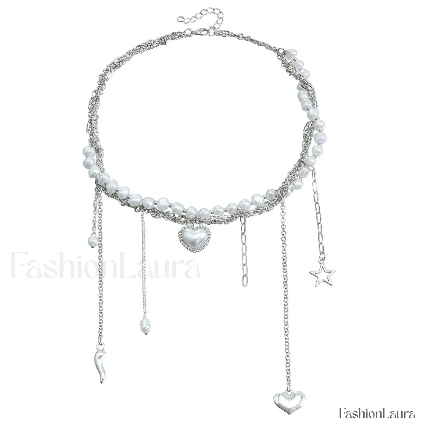 Multi-layer Tassel Pearl Star Pendant Necklace