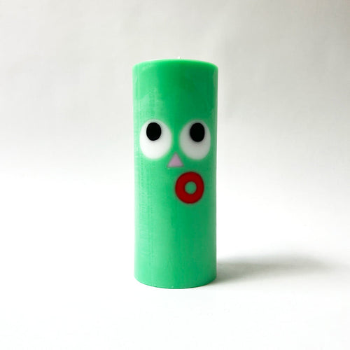 Novelty Surprised Candle Green