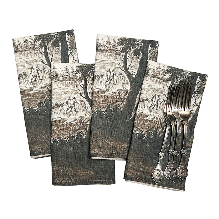 PATCH NYC Italian Landscape Sepia Linen Napkins (Set of 4)
